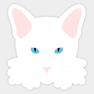 White Cat Sticker